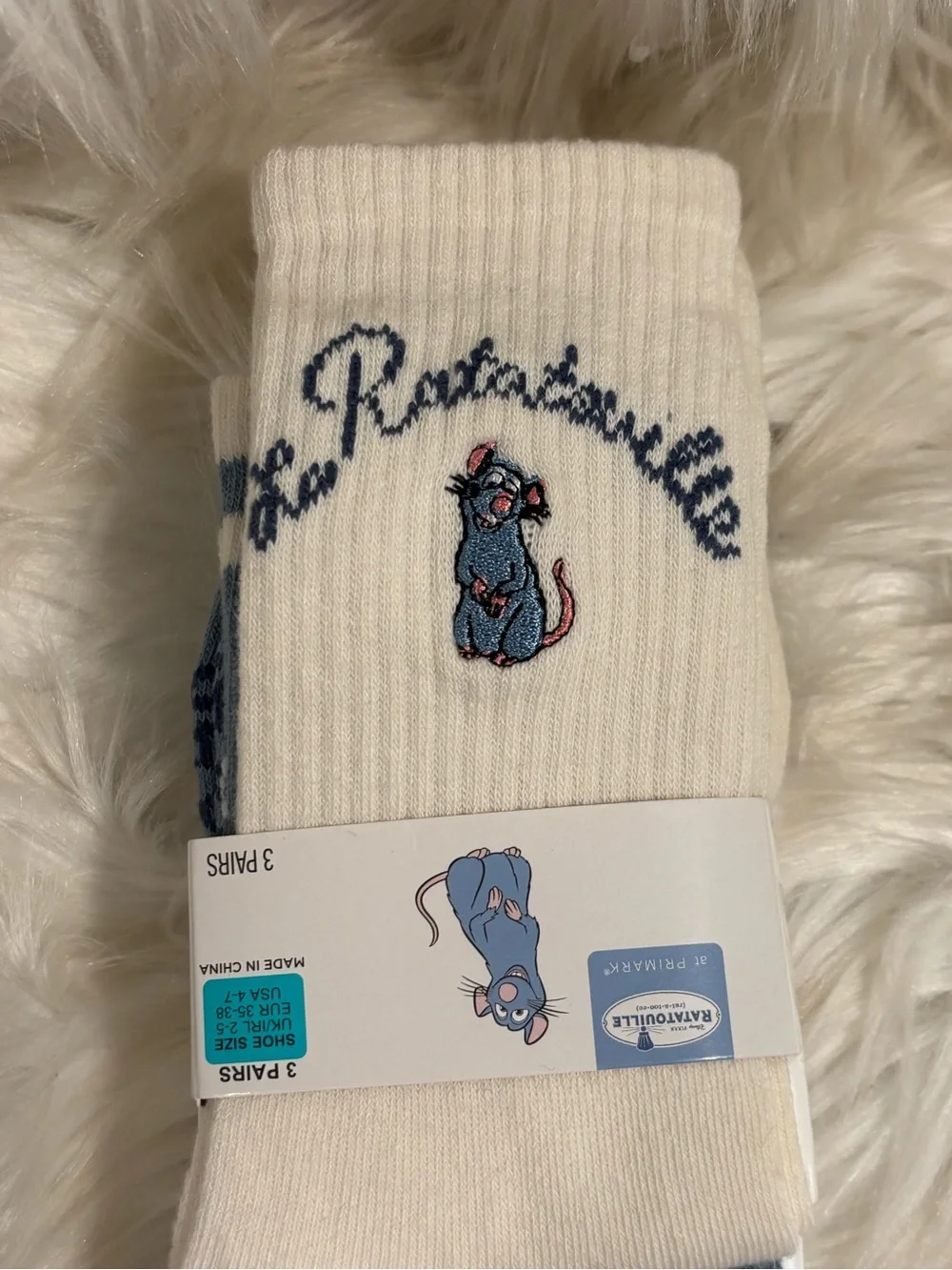 Disney Ratatouille Remy Set of 3 Socks